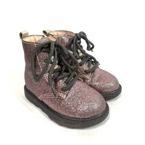 Carter’s ZOLA Pink Glitter Multi Lace Up Zip Combat Boots Toddler Girls Size 5